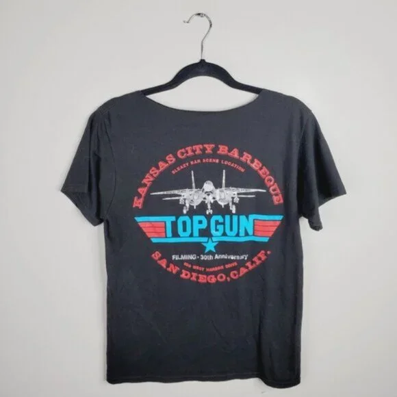 Top Gun San Diego Upcycled Retro Vintage Black Tee S - Picture 3 of 7